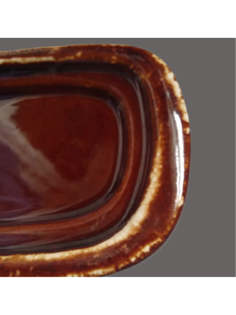 Vintage McCoy Butter Dish Brown Drip Glaze